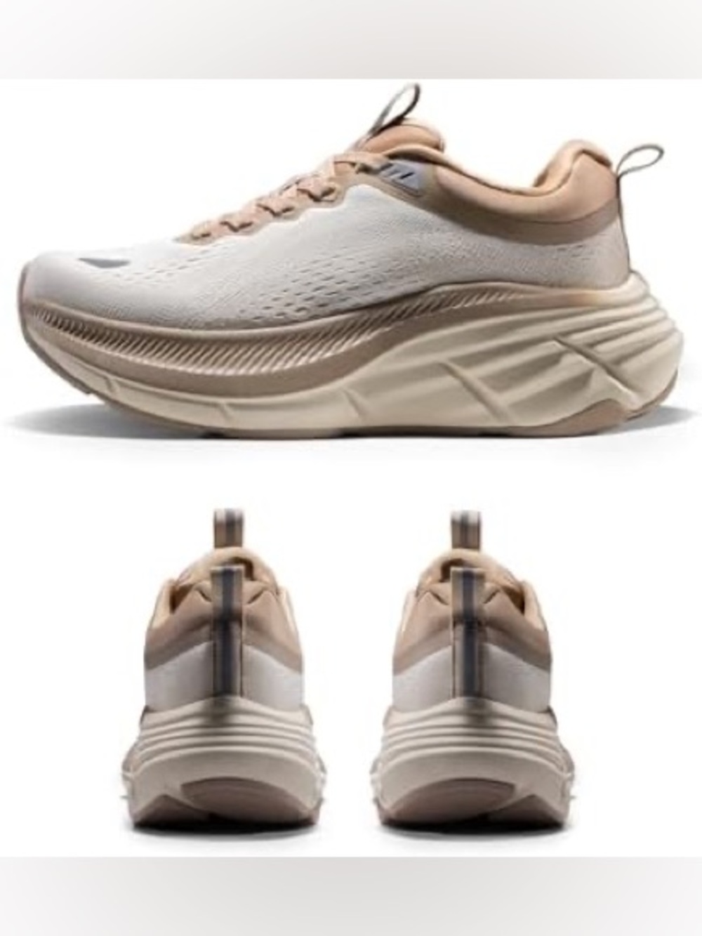 Nortiv 8 Women's Creamr & Tan Cushioned Platform Sneakers Size 10 USA